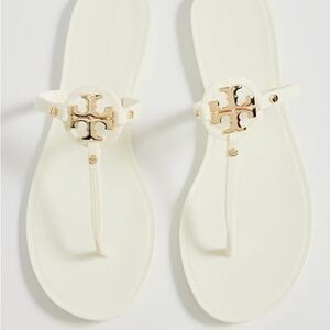 Tory Burch Mini Miller White Jelly Sandals